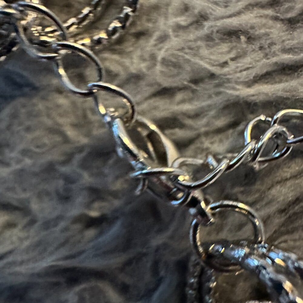 Mesh Silvertone Adjustable Statement Bracelet - image 5